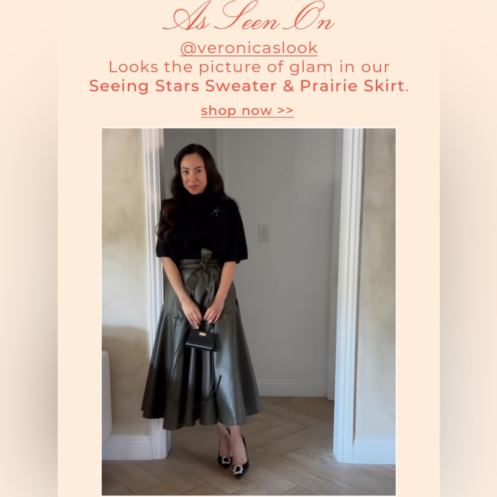 Prairie Midi Skirt (Button Belt) Olive Faux Leather - Picture 4 of 6